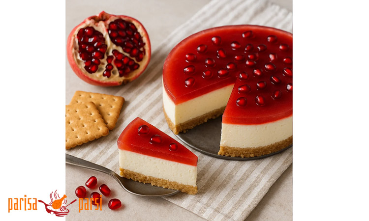 طرز تهیه چیز کیک انار خانگی (دسر خوشمزه و مجلسی با طعم انار) 3 نگهداری چیز کیک انار