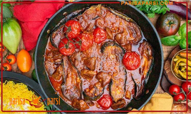 آموزش پخت خوراک گوشت و بادمجان ساده و خوشمزه 1 تهیه خوراک گوشت و بادمجان مرحله به مرحله