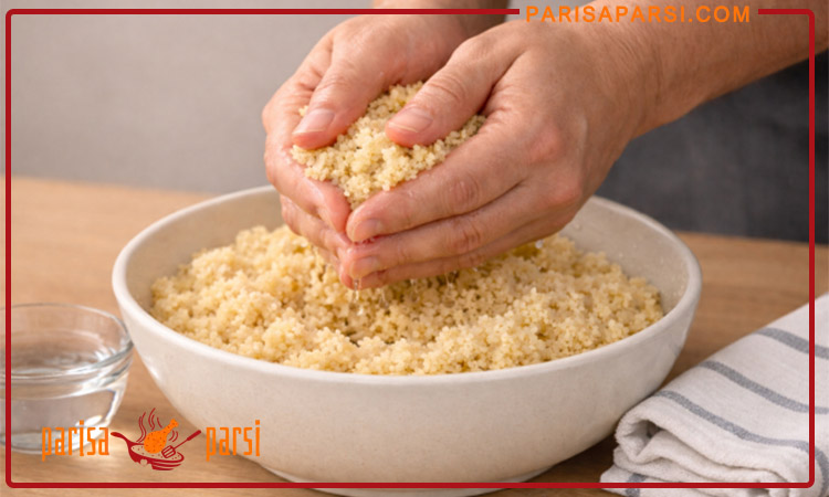 طرز تهیه کبه عربی + دستور پخت آسان و سریع 2 آماده سازی برنج و پخت کته