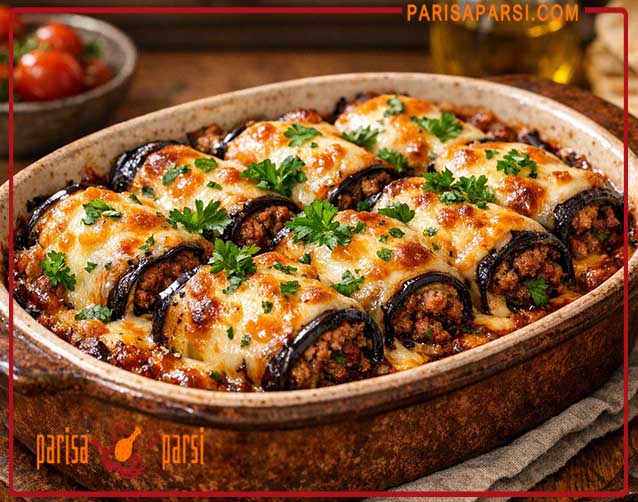 آموزش پخت خوراک گوشت و بادمجان ساده و خوشمزه