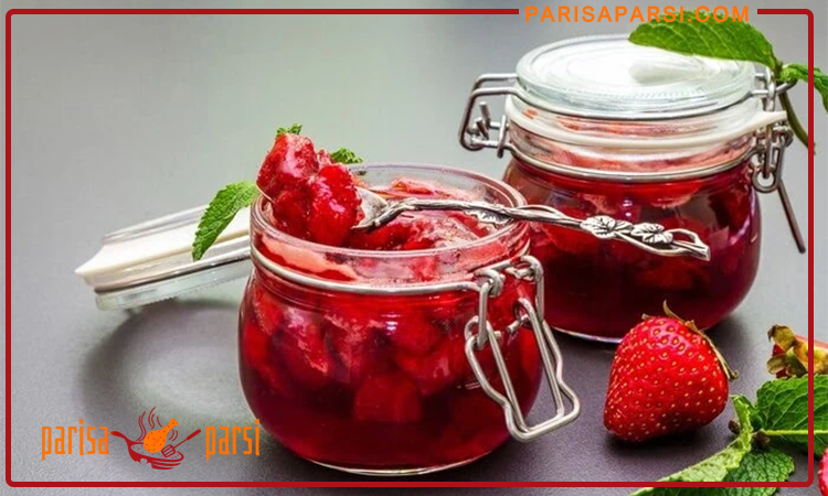 طرز تهیه مربای توت فرنگی 4 پخت مربا توت فرنگی