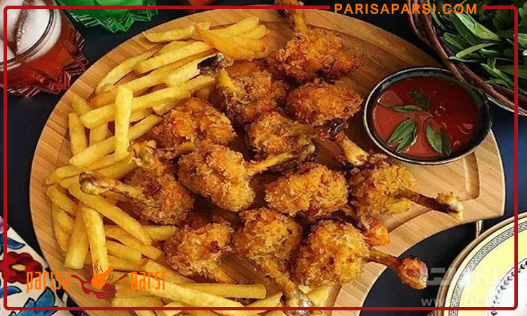 طرز تهیه پاچینی مرغ خوشمزه فست فودی 4 پخت پاچینی مرغ