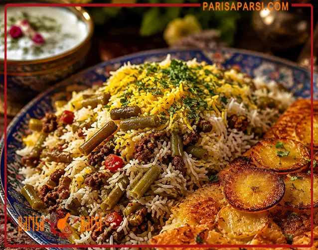 طرزتهیه لوبیاپلو مجلسی شیرازی